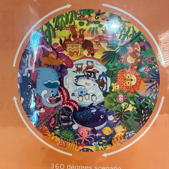 Fantasy Forest Puzzles ROUND 158 Pcs For Kids NEW SEALED BOX Animals 360 degrees - Picture 2 of 3